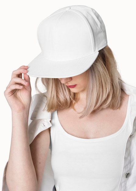 PSD white cap mockup psd streetwear shoot