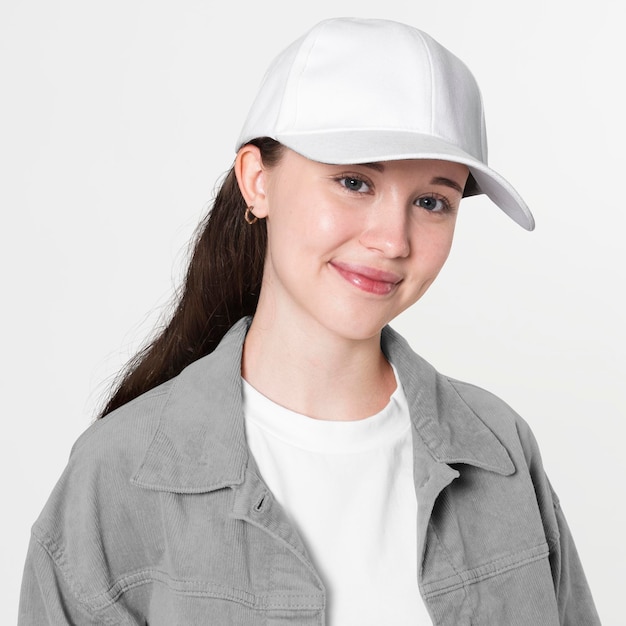 PSD white cap mockup psd unisex street apparel shoot