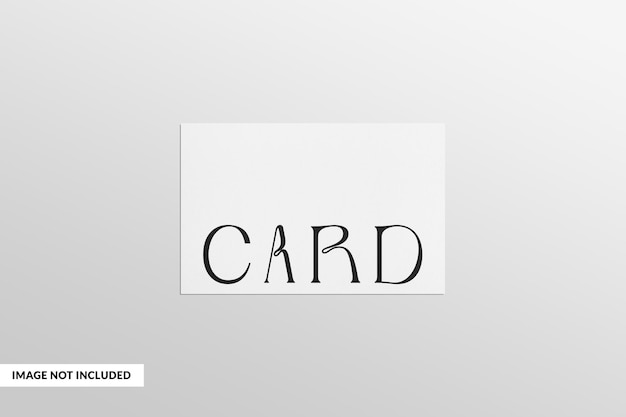 A white card with the word card written in black.