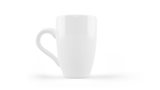 White ceramic mug mockup isolated