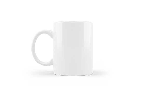 White ceramic mug mockup isolated