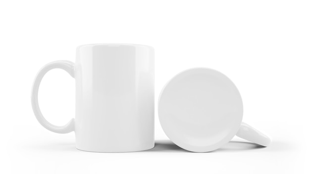 White ceramic mug mockup isolated