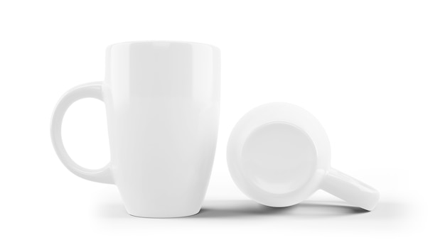 White ceramic mug mockup isolated