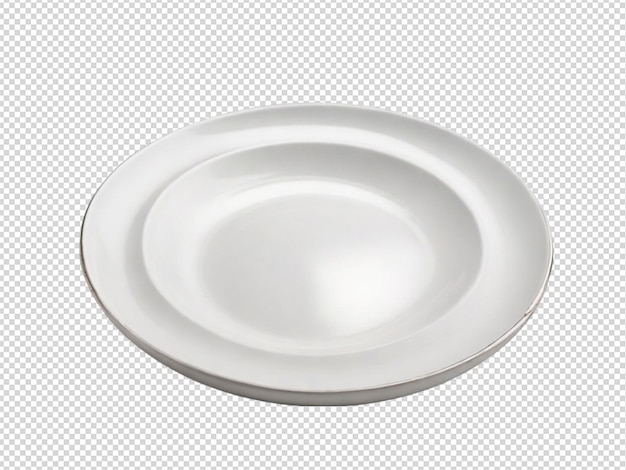 White ceramic plate on transparent background