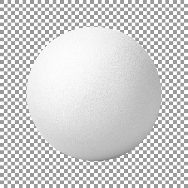 PSD white circle ball isolated on transparent background