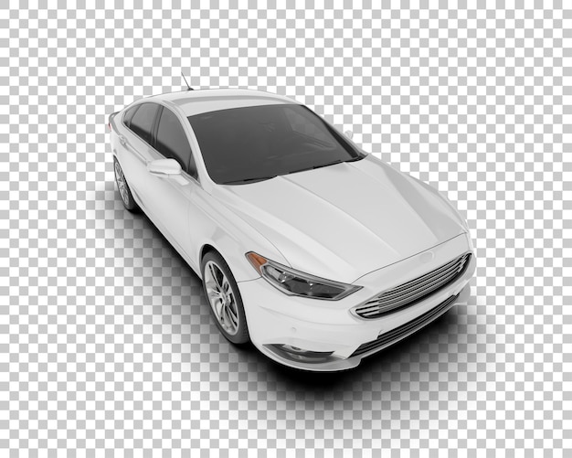 White city car on transparent background 3d rendering illustration