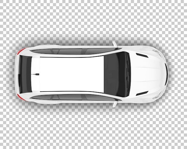 White city car on transparent background 3d rendering illustration