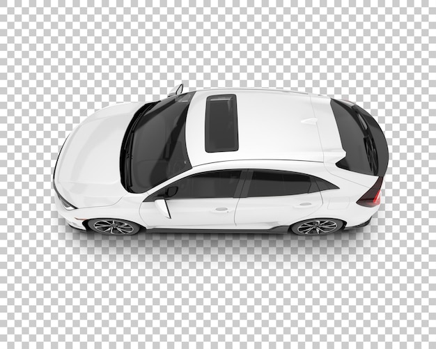 White city car on transparent background 3d rendering illustration