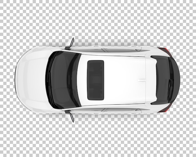 White city car on transparent background 3d rendering illustration