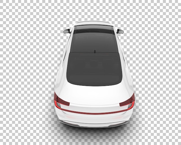 White city car on transparent background 3d rendering illustration