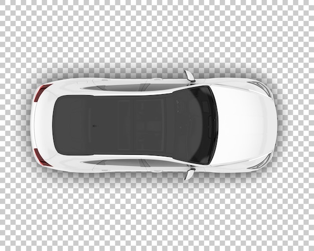 White city car on transparent background 3d rendering illustration