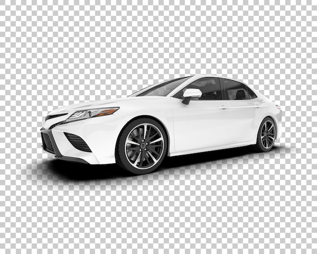 White city car on transparent background 3d rendering illustration