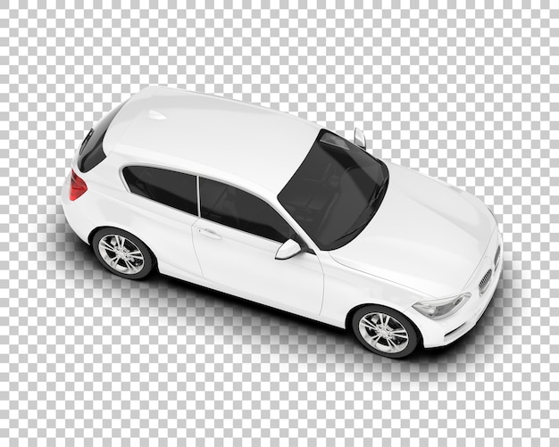 White city car on transparent background 3d rendering illustration