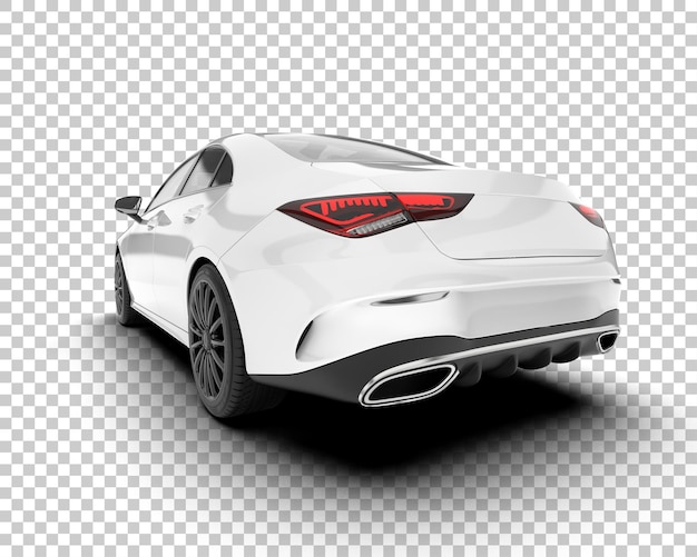 White city car on transparent background 3d rendering illustration