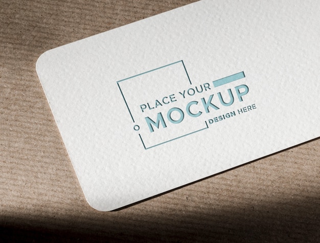 White close-up business card mock-up