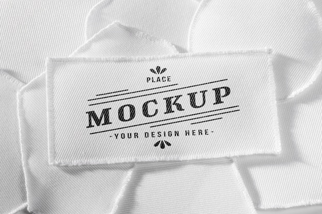 PSD white clothing patch textile mock-up