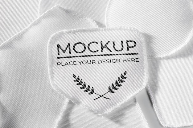 White clothing patch textile mock-up