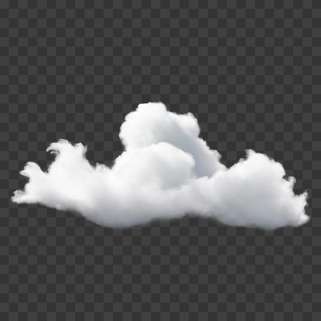 A white cloud floating in air isolated on a transparent background