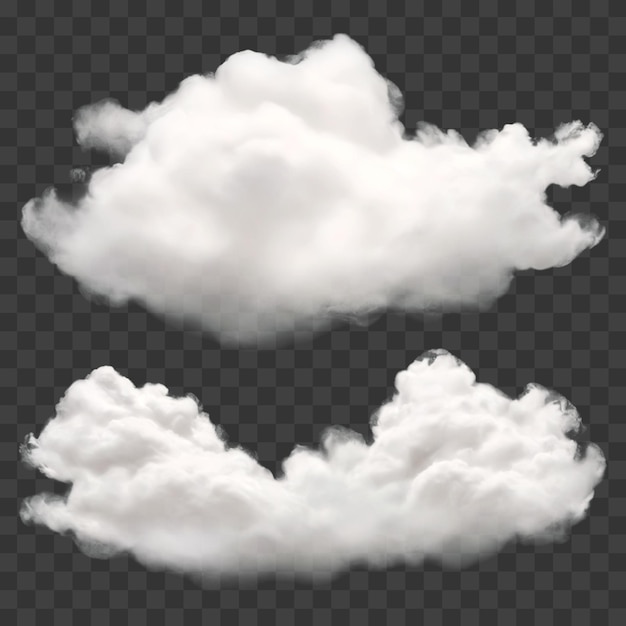 A white cloud floating in air isolated on a transparent background