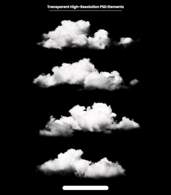 White cloud isolated transparent background realistic cloud