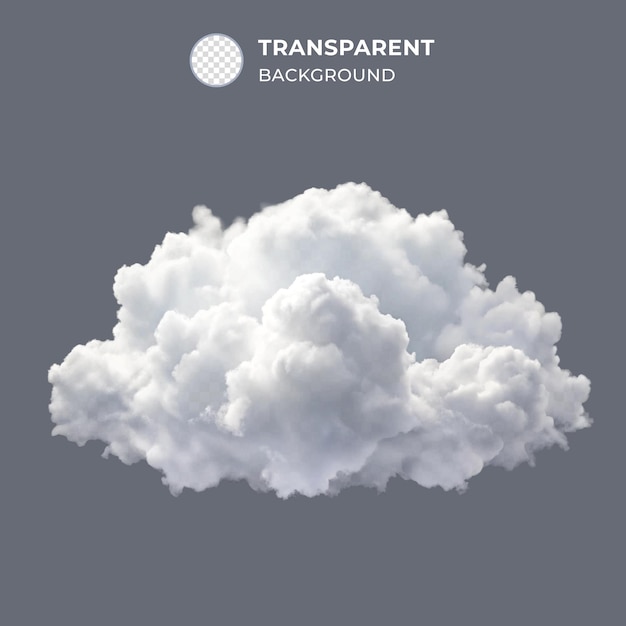 PSD a white cloud isolated on transparent background