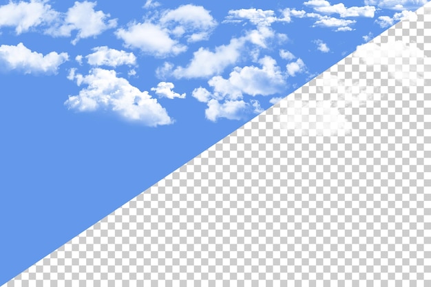 PSD white clouds set in the blue sky on sunny day isolated