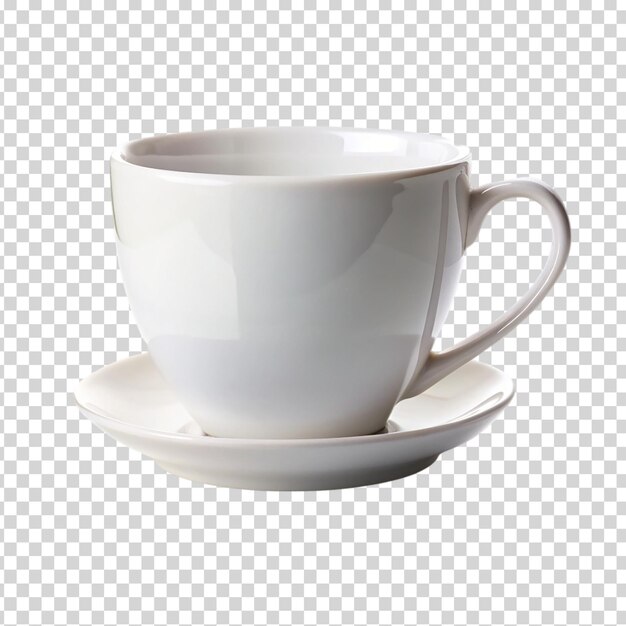 A white coffee cup on transparent background