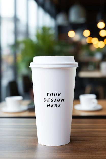 a white coffee cup with the words your design design design on it