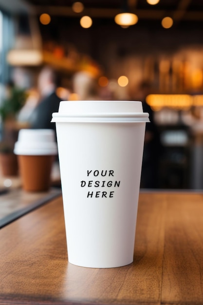 a white coffee cup with the words your design here here here here here here