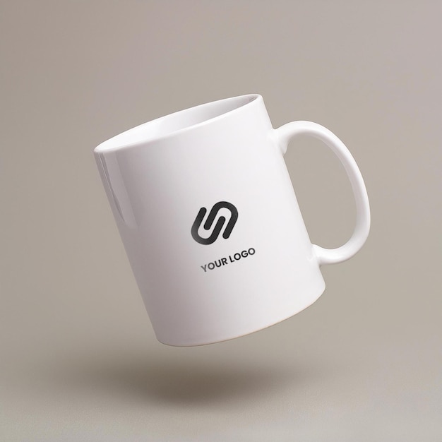 PSD a white coffee mug with mockup design editable psd