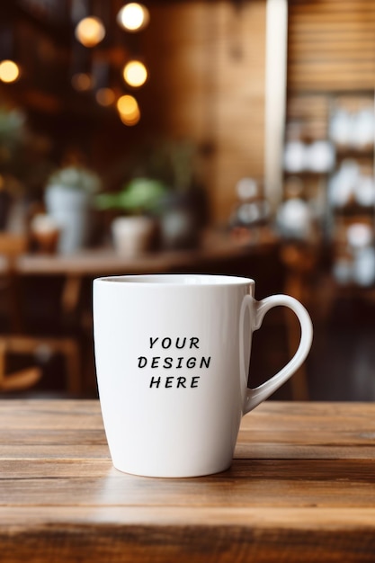 a white coffee mug with the words your design design here