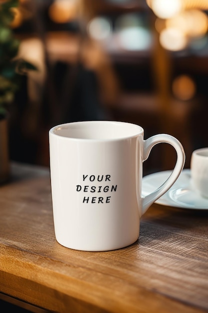 a white coffee mug with the words your design here here here here here