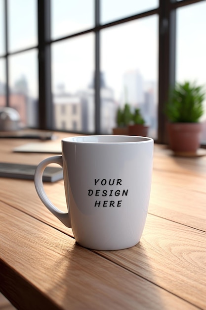 a white coffee mug with the words your design on it