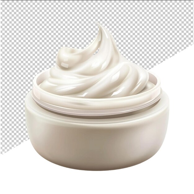 PSD a white container of cream next to a white container