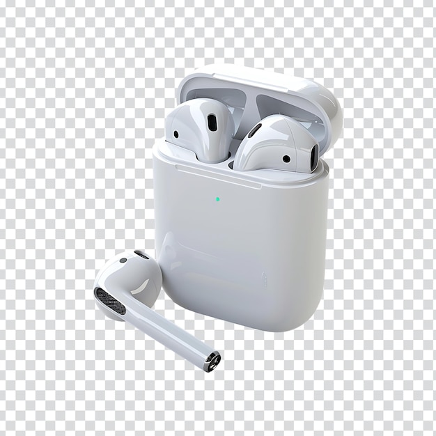 PSD a white container with headphones and a pair of headphones in it