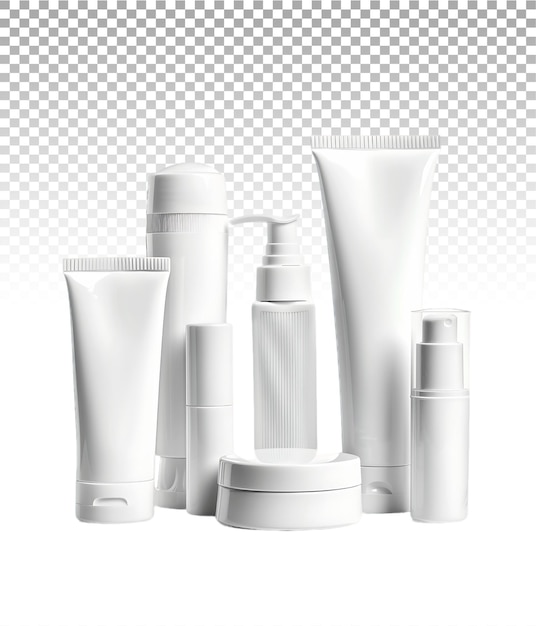 White Cosmetic Skincare Tube on Transparent Background