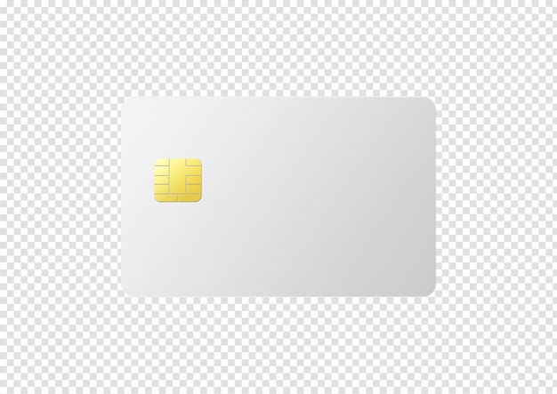 White credit card on a transparent background