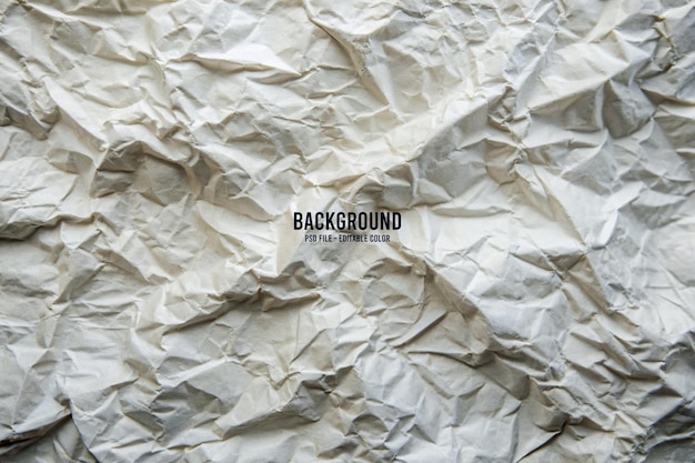 White crumpled paper texture for background