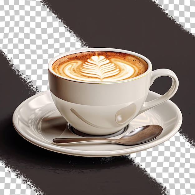 White cup of coffee transparent background