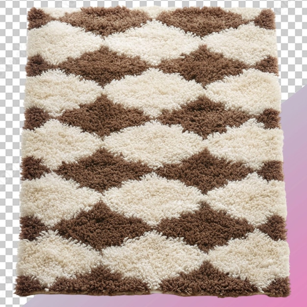 PSD white and dark brown rug