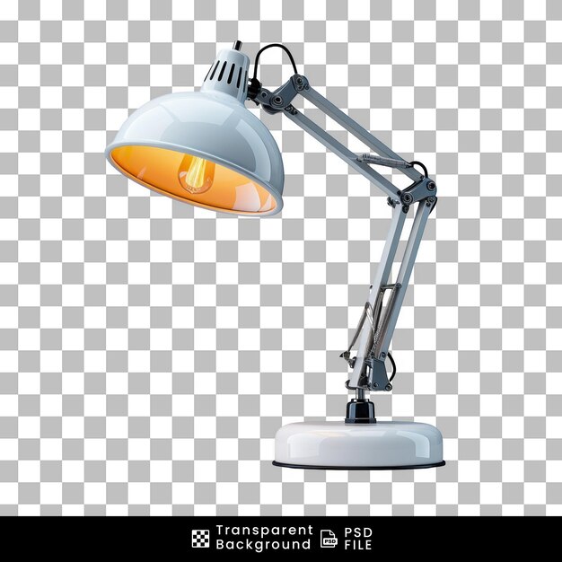 White Desk Lamp with Edison Bulb png