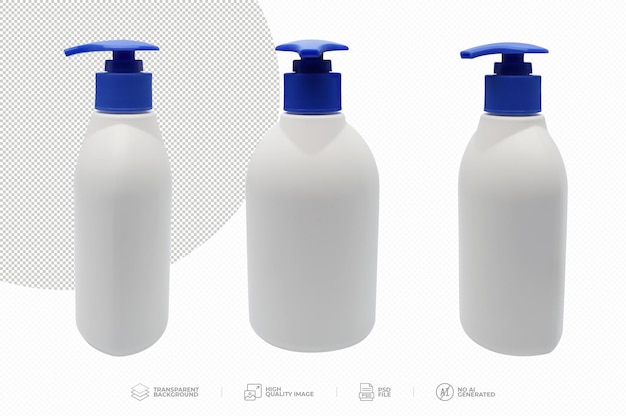 White dispenser bottle isolated on transparent background