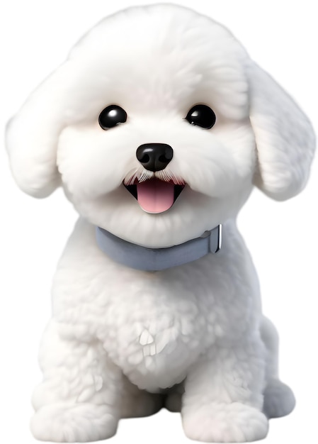 PSD a white dog with a collar that says quot the name dog quot