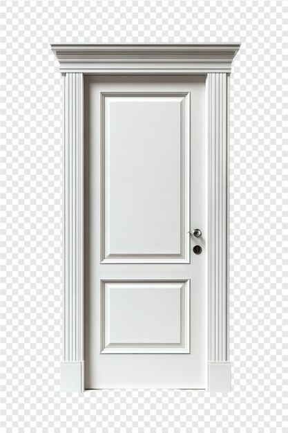 PSD a white door with a door handle on a white background