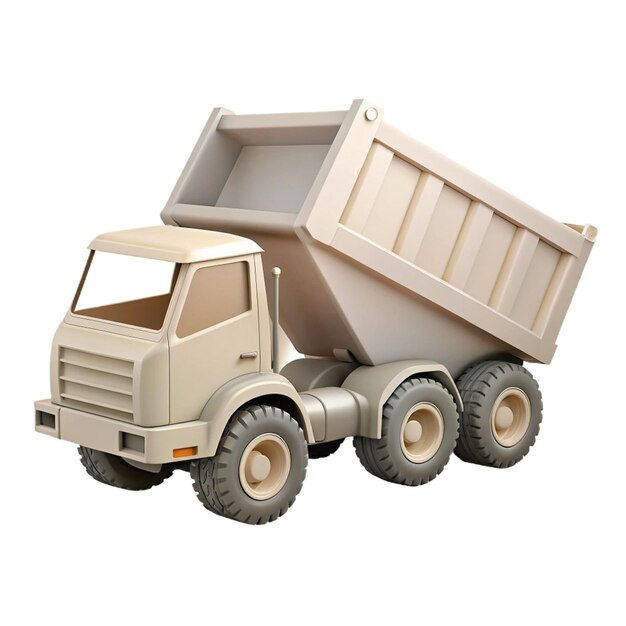 PSD a white dump truck with a large box on the front