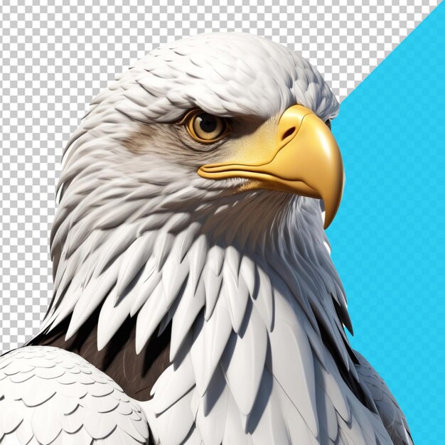 a white eagle with a blue background and a blue background