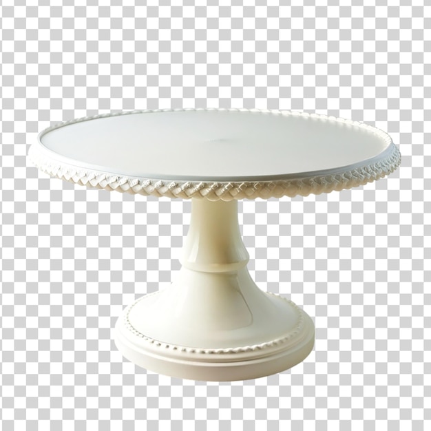 White empty cake stand isolated on transparent background