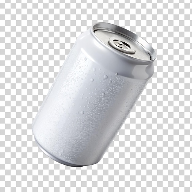 White empty soda floating can Isolated on transparent background