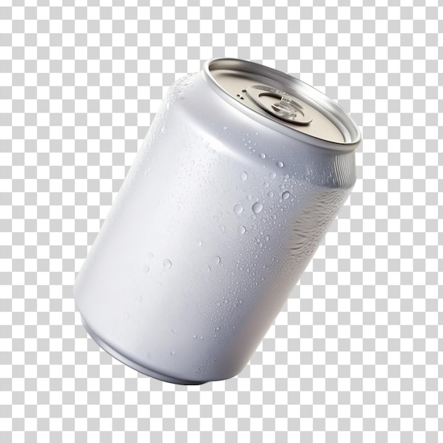 White empty soda floating can Isolated on transparent background