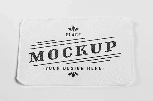 White fabric clothing patch mock-up